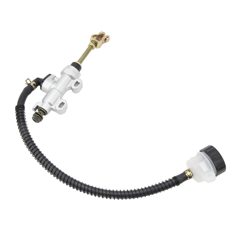 Qiilu Motorcycle Rear Foot Brake Pump Hydraulic Master Cylinder Aluminum