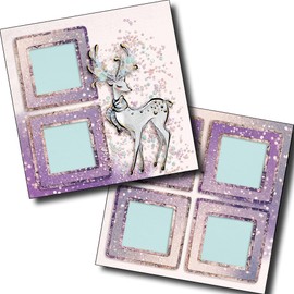 Winter Sparkle Deer - Premade Scrapbook Layout - EZ Layout 23-886
