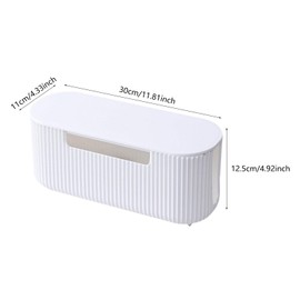 MagiDeal Cable Management Box Cable Cord Organizer Organization Office with Lid Electrical Cord Management Case for Router Power Strip, White