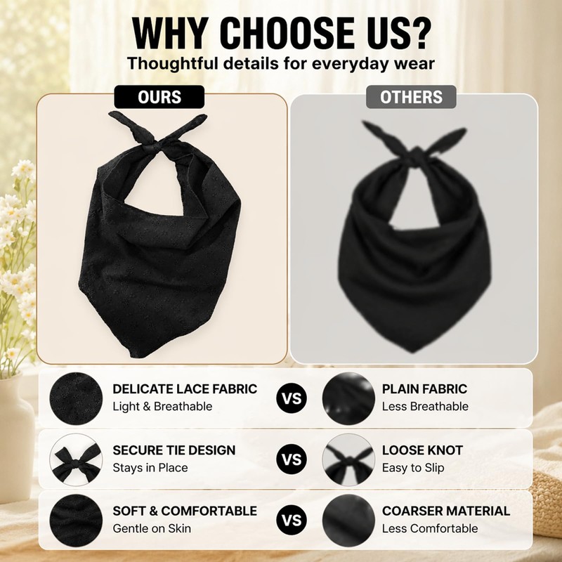 Hair Accessories Set For Women - Headscarf - Scrunchie -