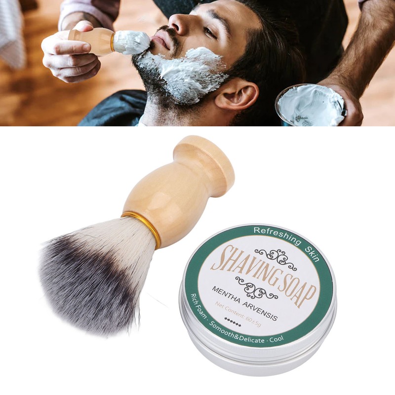 2 Pcs 60g Shaving Soap Mint Fragrance Softening Beard Men's