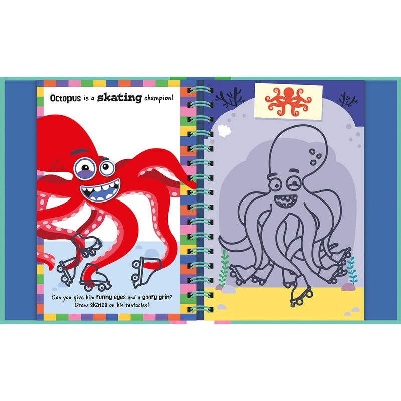 Wipe-Clean Sticker Funny Faces Ocean