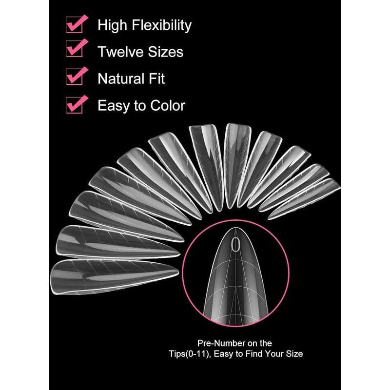 EBANKU 120P Dual Nail Forms System Dual Tips Nails with