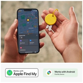 Chipolo POP Schlüsselfinder - Farbenfroher, kompatibler Bluetooth-Tracker mit Rufe dein Telefon an & Außer-Reichweite-Warnungen, kompatibel mit Apple Wo ist? oder Google Mein Gerät finden - Gelb