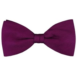 TigerTie - Men's Plain Silk Bow Tie with Fine Dot Texture - 100% Silk Bow Tie, Ideal for Wedding, Party, Business, Evening Wear and Festive Occasions, Purple Dark Purple