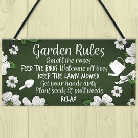 RED OCEAN Garden Sign Outdoor Novelty Hanging Plaque SummerHouse Sign Garden Shed Friendship Gift