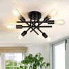 TOBUSA 6-Light Semi Flush Mount Ceiling Light Fixture, Black Sputnik