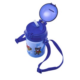 Miki House Double Bee, Straw Hopper, 11.8 fl oz (340 ml), Water Bottle, Includes Straw, Boys and Girls, Baby, Kids, Kindergarten, Nursery, Dishwasher-safe, Made in Japan 65-4062-825 Blue