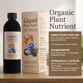 Organic Liquid Plant Food - 8.45 fl oz (250g) Concentrated Houseplant Fertilizer | All-Purpose Indoor and Outdoor Garden Nutrient for Vegetables, Flowers, Herbs, and Hydroponics