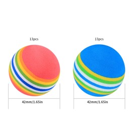 Xiaomoyu 26 Pcs Golf Balls, Sponge Practice Golf Balls, Golf Training Balls, Rainbow Soft Foam Garden Golf Balls for Indoor, Outdoor, Golf Practice - Red/Blue