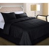 Cottonpure Sustainable Cotton Filled Medium Warmth Breathable Hypoallergenic Comforter, Black,