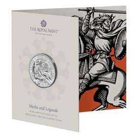 CrawleyCoins 2023 Legend of King Arthur UK £5 Brilliant Uncirculated Coin in Mint Sealed Pack