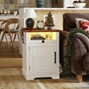 IRONCK Farmhouse Nightstand with Charging Station & 2 USB Ports,