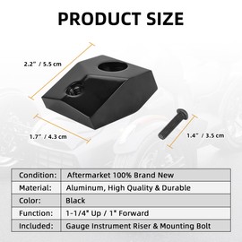 Sresk Aluminum 1-1/4" Gauge Instrument Riser Fit for Can Am Ryker 600 900 Rally Sport 2019 2020 2021 2022 2023 Accessories Mount Kit
