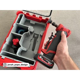 Jonah Pope Design Milwaukee Packout Insert for M12 Right Angle Die Grinder (Insert Only) - Blue