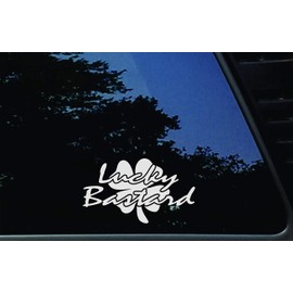 Lucky Bastard - 6 1/2" x 3 3/4" die Cut Vinyl Decal for Windows, Cars, Trucks, Tool Boxes, laptops, MacBook - virtually Any Hard, Smooth Surface