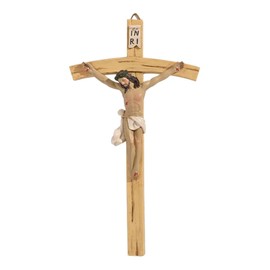 zalati Wall Cross Jesus Resin Handmade Art Crucifix Statues with Hanging Hole for Religious and Communion Decor, Home Prayer, Christening - 8.7"