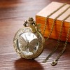Avaner Hollow Butterfly Pocket Watches: Bronze Vintage Retro Analog Quartz