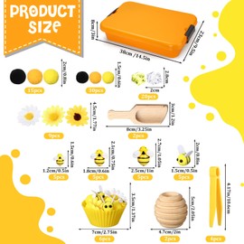 Seenelling Bee Sensory Bin Filler, Boys Girls Early Education and Sorting Counting Training Development, Bee Themed Toys, Counting Toys, Sensory Toys, Boys and Girls Can Play