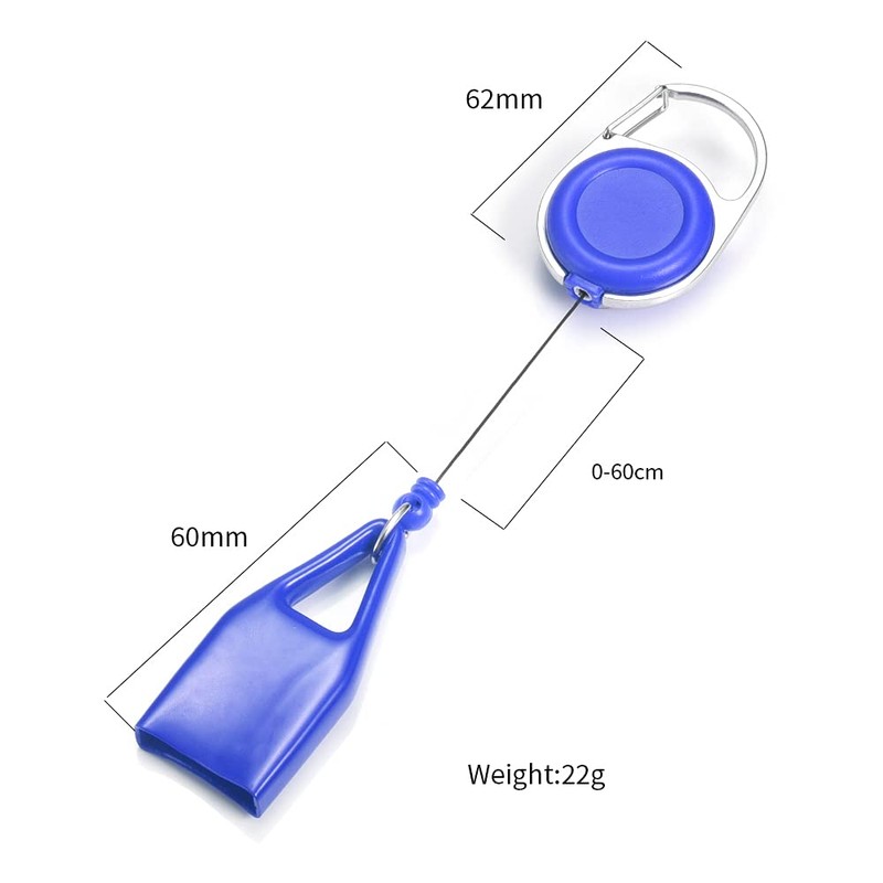 Generic Retractable Blue Lighter Keychain with Clip, Classic Lighter Cover,