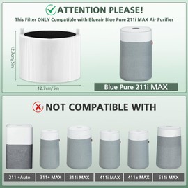 211i Max Replacement Filter for BLUEAIR Blue Pure 211i Max Air Purifier
