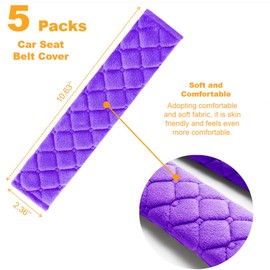 WSSROGY 5 Pack Soft Comfort Car Seatbelt Cover Protector Pads Strap for Protecting Neck and Shoulder (Purple)