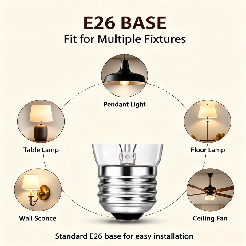 60 Watt Incandescent Light Bulbs, A19 Shatter Resistant Rough Service