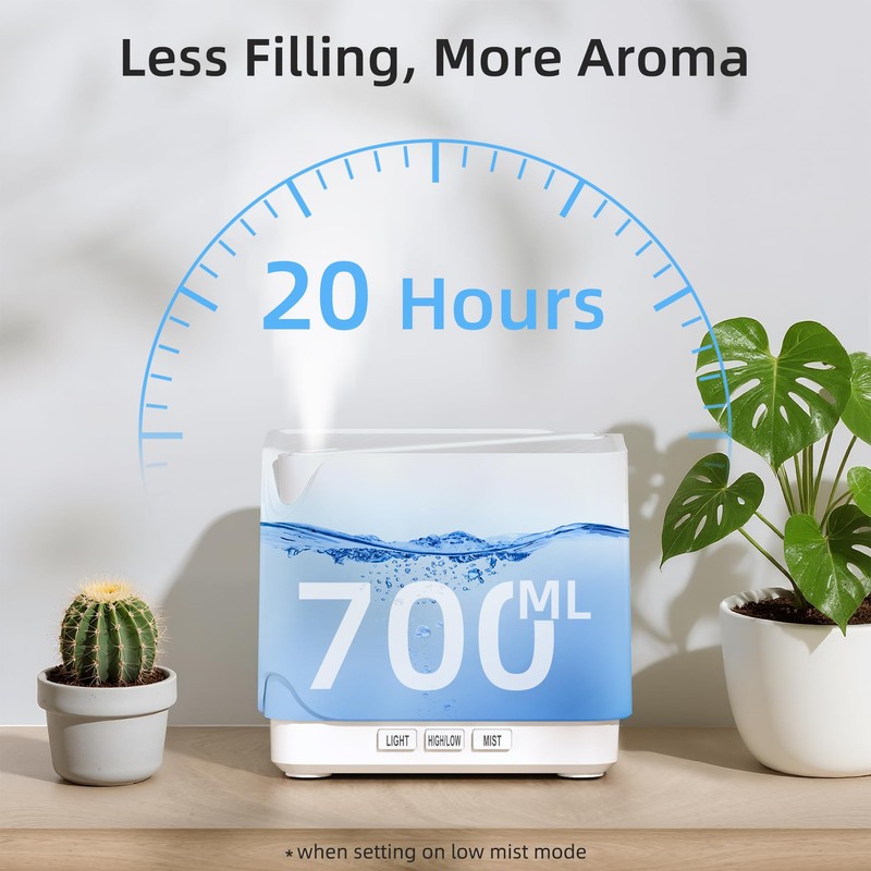 ASAKUKI Essential Oil Diffuser, Multifunctional Ultrasonic Aromatherapy Fragrant Oil Vaporizer