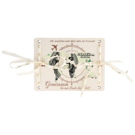 Dokeno Money gift, wedding gift, world map made of wood for bride and groom, money gifts, packaging, money gift, travel made of kraft paper, envelope packaging, money gift, birthday