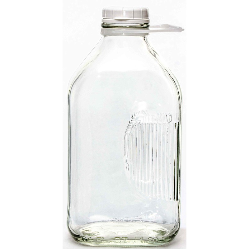 The Dairy Shoppe 2 Qt Heavy Glass Milk Bottle with