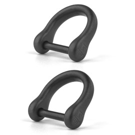 TISUR Titanium D-Ring Black Screw Type D-Ring Bag Clasp U-Shaped Metal Clasp Key Holder Parts DIY Leather Craft Strap Wallet Parts Heavy Duty Lightweight Rust Proof (Mini/Screw Rod 0.3 inch (9 mm) Matte/Black 2 Pieces