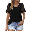 OFEEFAN Lace Tops for Women Trendy 2024 Spring Short Sleeve