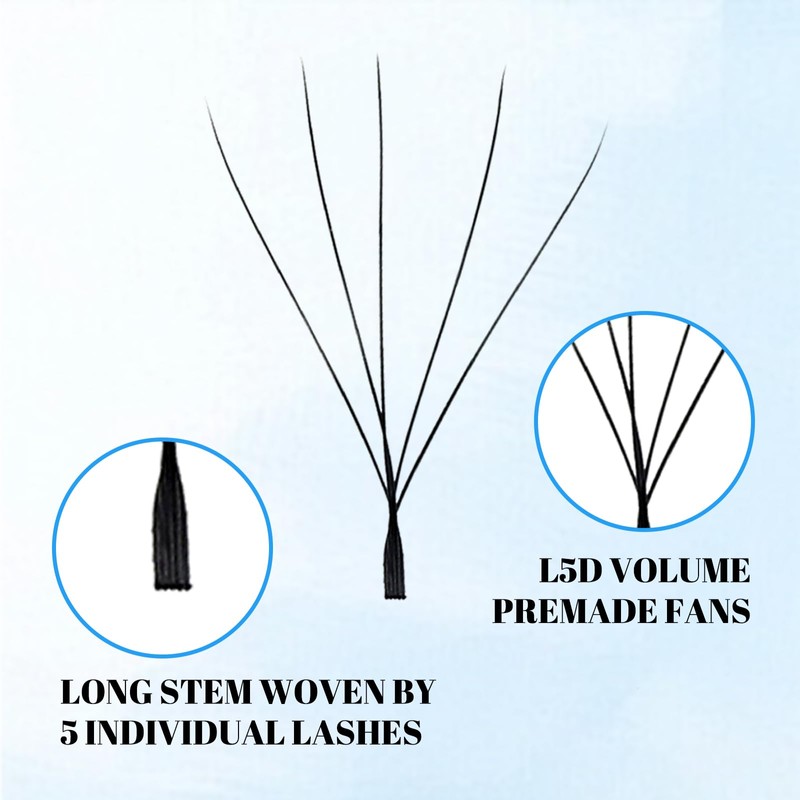 GEMERRY Volume Eyelashes, 5D Pre-Fanned Eyelash Extensions, Easy Fan Lashes,