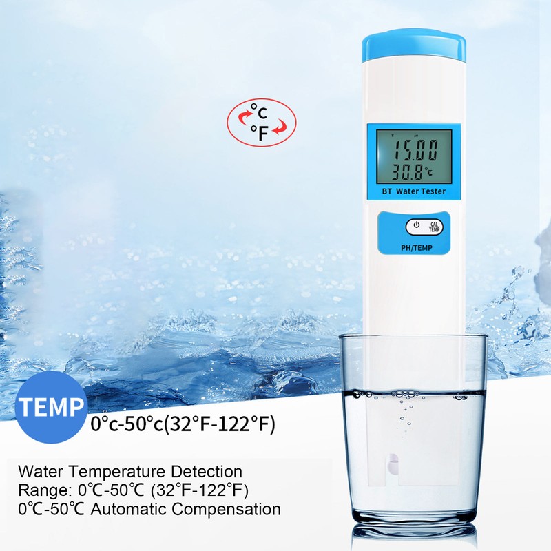 Bluetooth Water Quality Monitor PH Temperature Test Pen High Accuracy