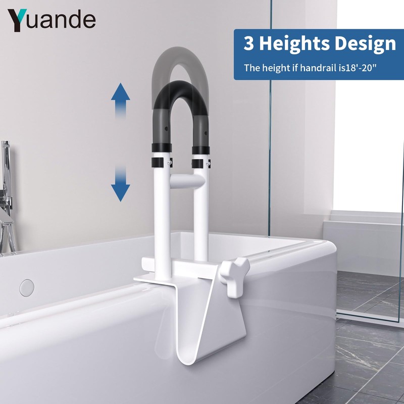 Bathtub Grab Bar, YuanDe 20 x 6 Inch Adjustable Bathtub