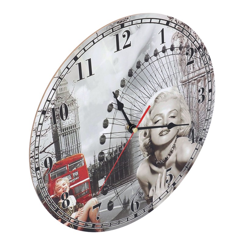 Wall Clock Antique Non Ticking Round Wall Clock Wooden Arabic