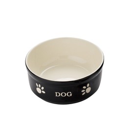 Nobby Pet 'Dog' Ceramic Bowl Black 460ml 6.1in