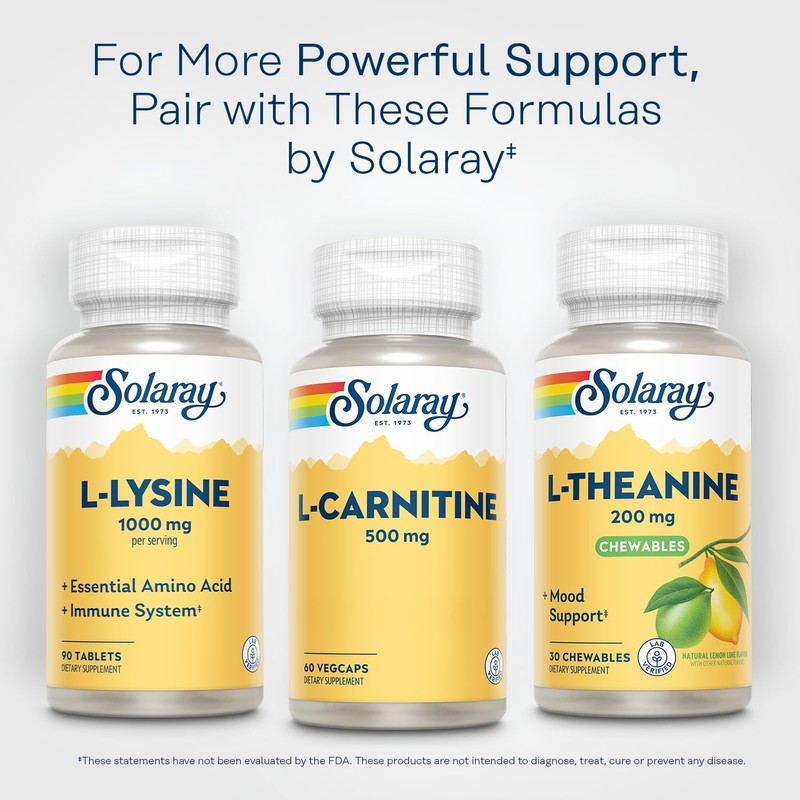 SOLARAY L-Carnitine 500 mg, Free Form Amino Acid, Lab Verified,
