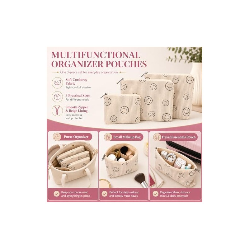 Cosmetic Bag Organizer Travel, Compact Lightweight Accessory for Travel and