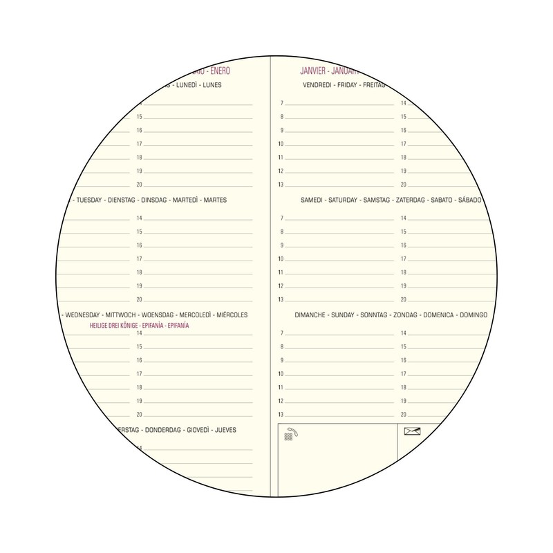 Exacompta Internal Refill for Eurotime 16 Diary, Jan to Dec