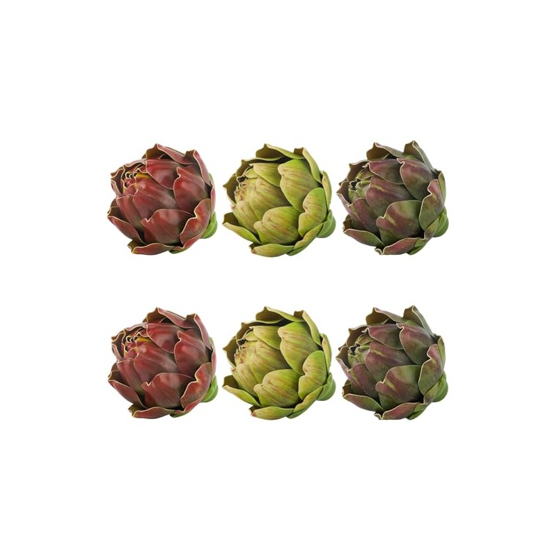 6 piezas de alcachofa artificial grande y colorido, alcachofas artificiales