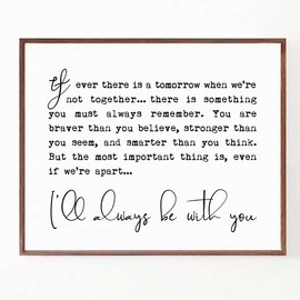 If Ever There Is A Tomorrow Print, You Are Braver Than You Believe Nursery Decor, Nursery Quote Print, Kids Room Decor, Minimalist Nursery Wall Art No Frame (8x10 INCH)