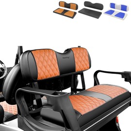 Rosefray Golf Cart Seat Covers Fit for Club Car Precedent/Club Car DS/EZGO RXV/EZGO TXT/Yamaha OEM Rear Seat Cushion, Backrest Leather Litte Diamond Seat Covers-Brown&Black
