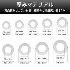winova Lubricant Hose Rubber Water Hose Tube (Black) Thickness 0.1 inch (2.5 mm) Inner Diameter 0.6 inch (16 mm) Outer Diameter 0.8 inch (21 mm) Total Length 3.3 ft (1