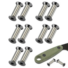 10 Packs Knife Handle Screws Rivets Bolts Fasteners,Hex Flat Head Screws for Blade Fixing & DIY