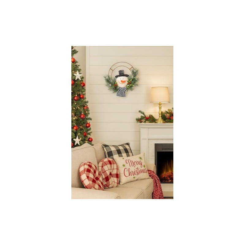 Gallerie II Snowman Decorative Winter Wreath 13" Christmas Xmas Festive