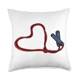 Love Skipping Rope Heart Jump Rope Lover Throw Pillow
