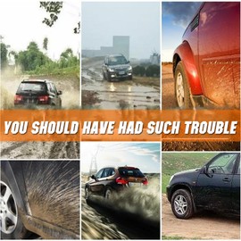 QUYDDC Mini Size Soft Rubber Car Universal Mud Flaps Mudguards All Weather, Fits for Sedan, Hatchbacks,Exterior Accessories Black+Red Sports, Front & Rear, 4Pcs Set