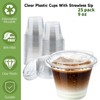 botogift 25 Sets- 9 oz Clear Plastic Cups with Strawless-Sip-Lids,