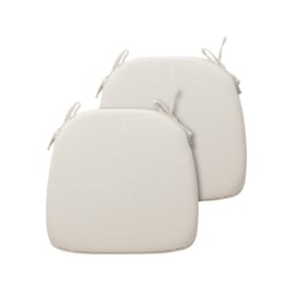 Magpie Fabrics Outdoor/Indoor 17"x16"x2" Chair Cushions with Ties Set of 2, Waterproof All Weather U-Shape Seat Pads Decoration for Patio Garden Furniture Home Office (Recycled Cream White)